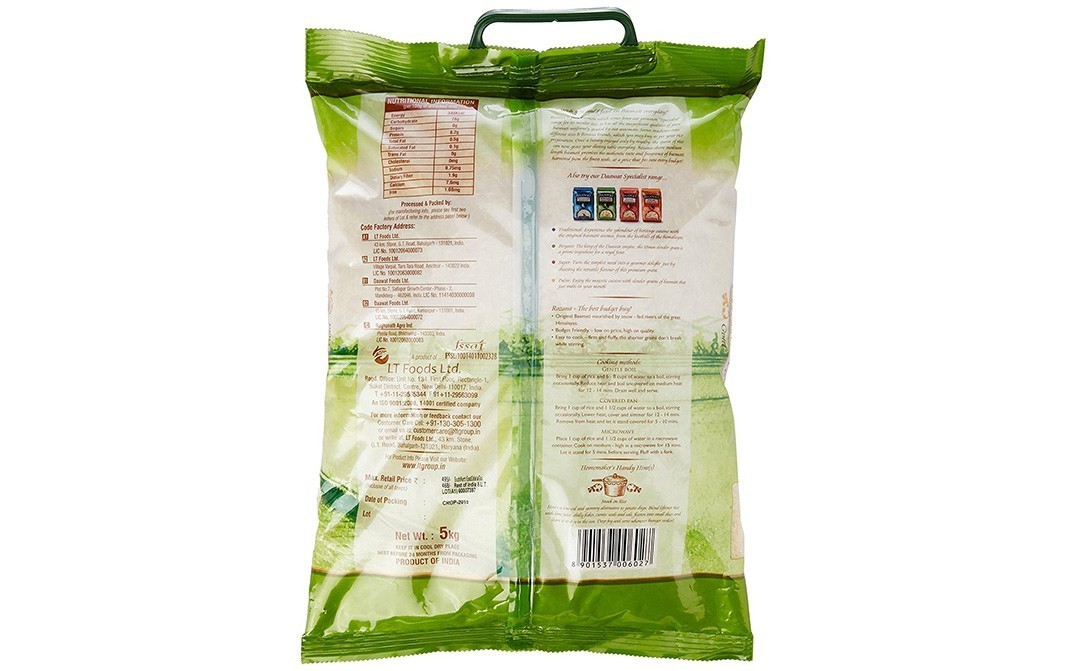 Daawat Rozana Basmati Rice Gold   Pack  5 kilogram